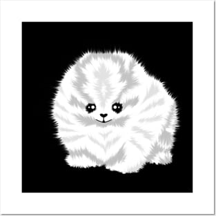 Cute white dog Posters and Art